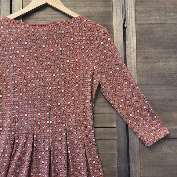 Max Studio Boho Modest Preppy Church ALine Dress‎ Size XS Stretch 3/4 Sleeves - Picture 8 of 14